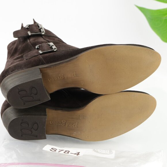 Paul Green Womens Carrie Boots Size 9  Brown Suede Bootie Double Buckle Low Heel - Picture 9 of 12